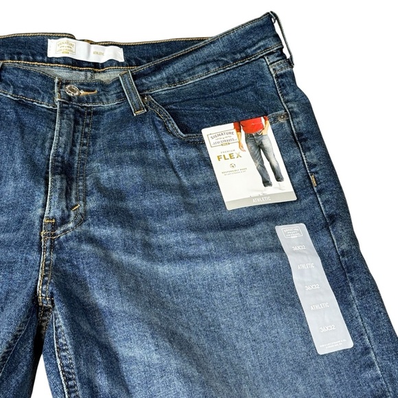 Levi Strauss Signature Athletic Gold Tag Mens Jeans Blue Denim 36x32 - Picture 2 of 4